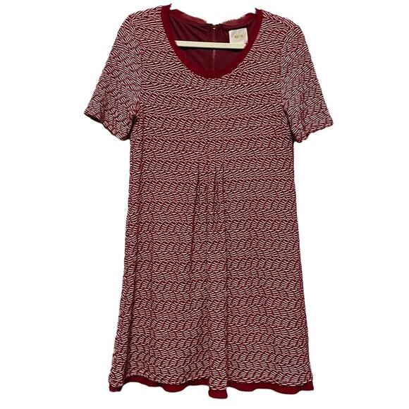Maeve Dresses & Skirts - Anthropologie Maeve Dora Dress Red & White Short Sleeve